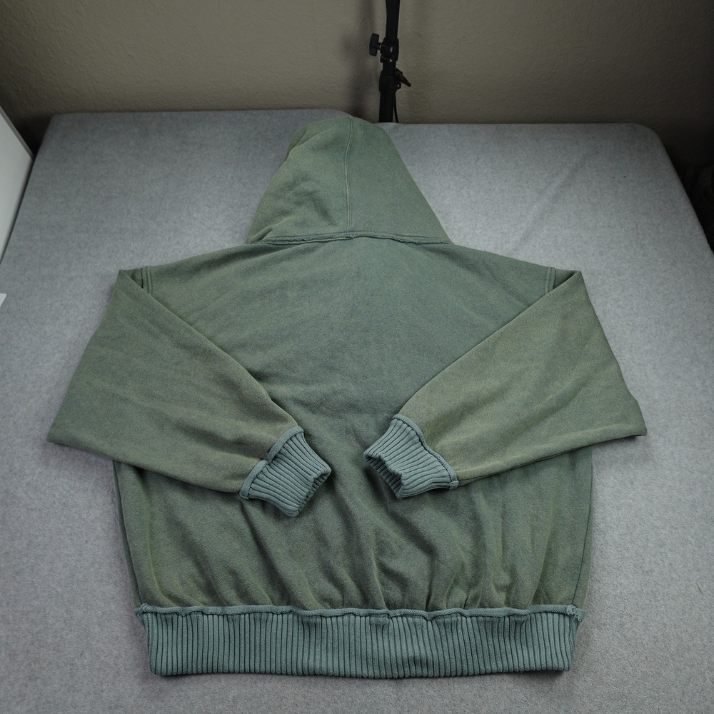 Free People Hoodie Womens Medium Green Boho Knit Patchwork February Sweatshirt - Picture 6 of 14